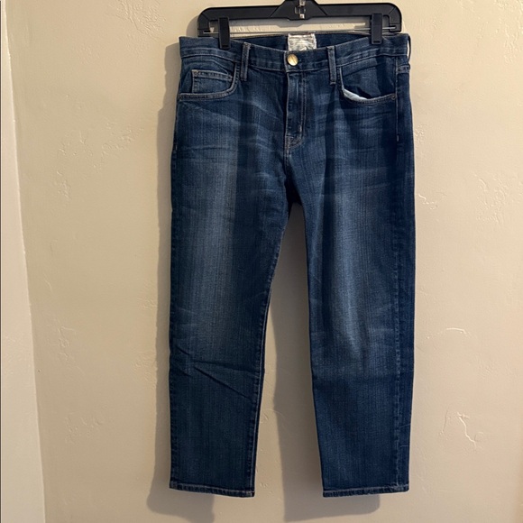 Current/Elliott Denim - Current/Elliott The Boyfriend Dark Blue Straight Jeans Woman 27